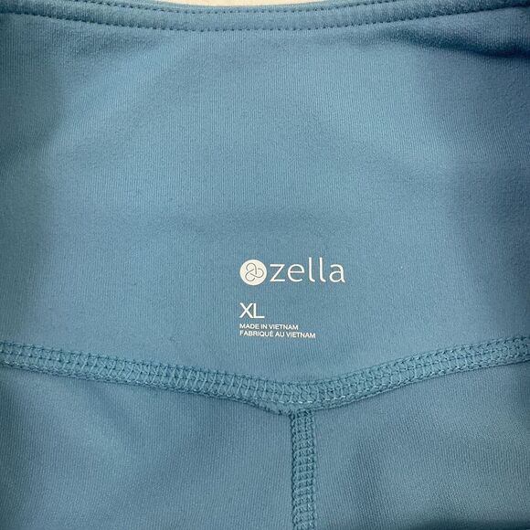 Zella Cropped Capri Leggings Solid Blue Stretchy Mid Rise Gym Yoga Workout XL * - Picture 8 of 11